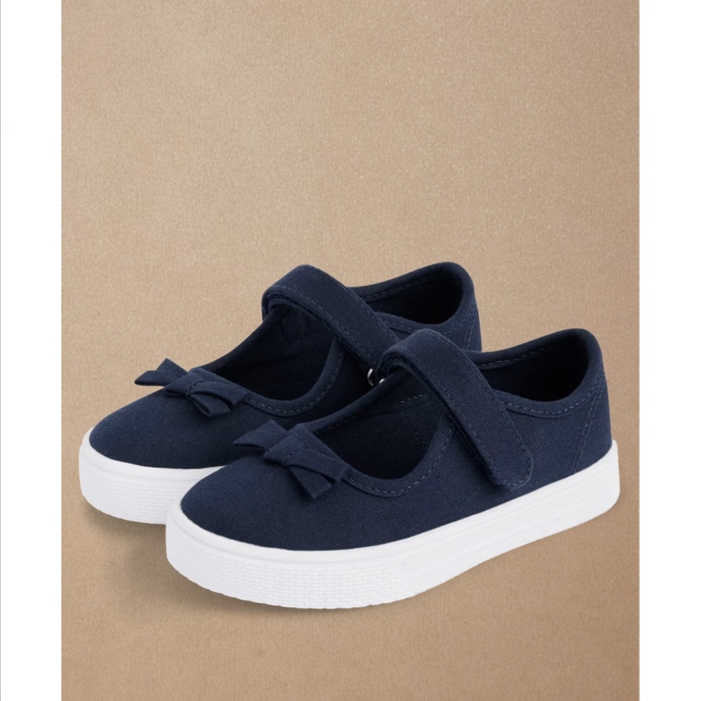 Girls Bow Mary Jane Shoes - Uniform - Blue